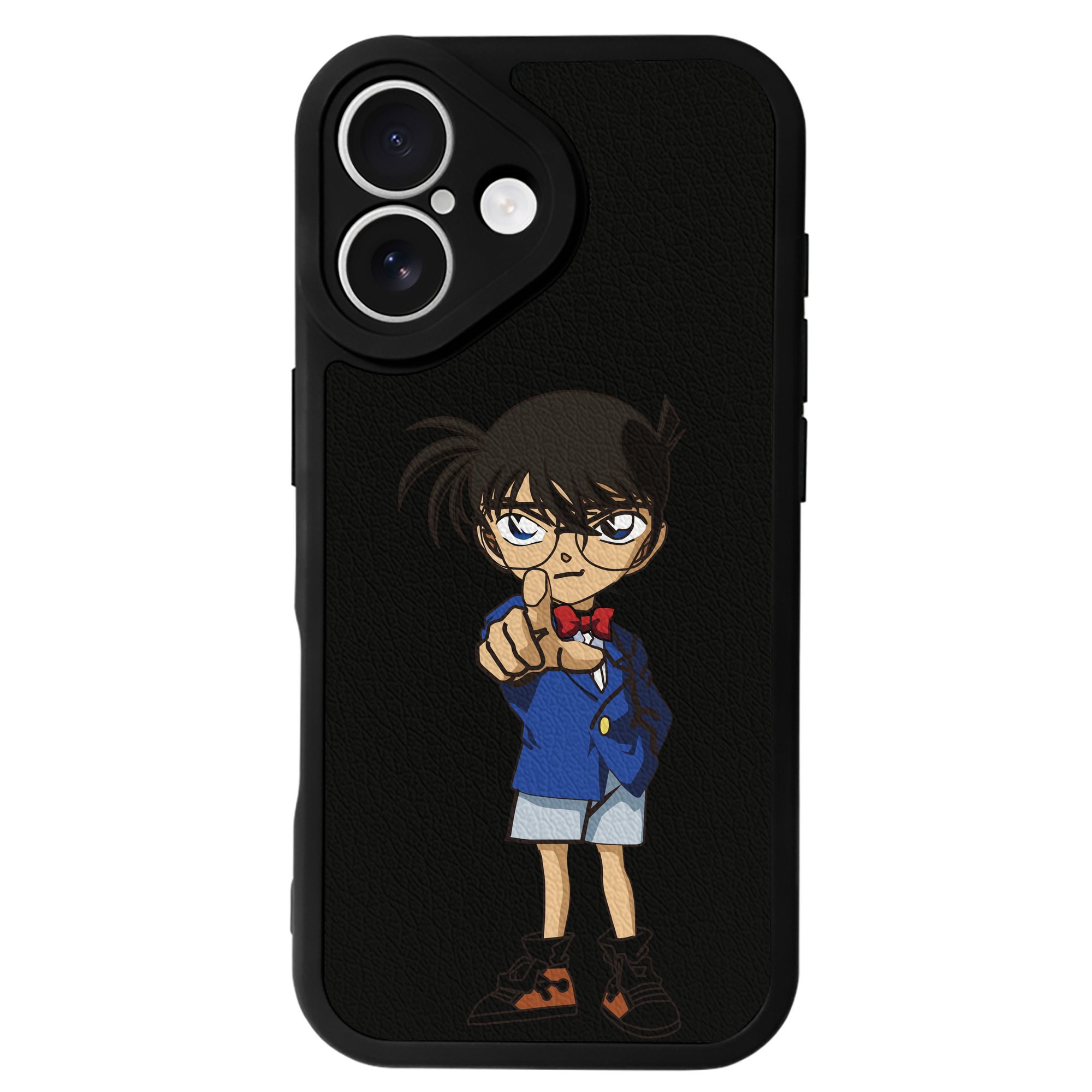 （画像用） 名探偵コナン 江戸川 コナン Detective Conan Conan Edogawa 【iPhone 16シリーズ対応】シリコンスマホケース（レザー調） 材質：シリコン